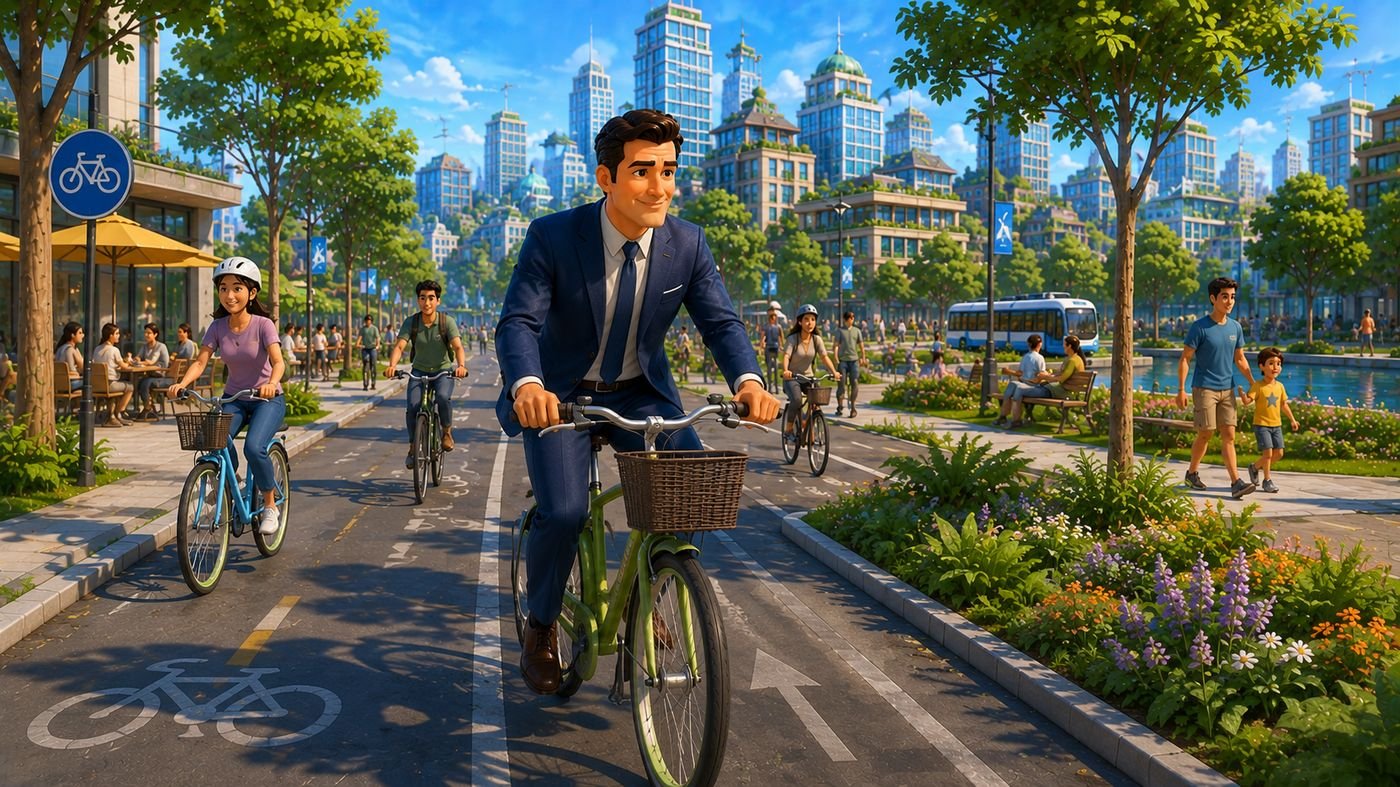 Ben Hawthorne overlooking Hawthorne City