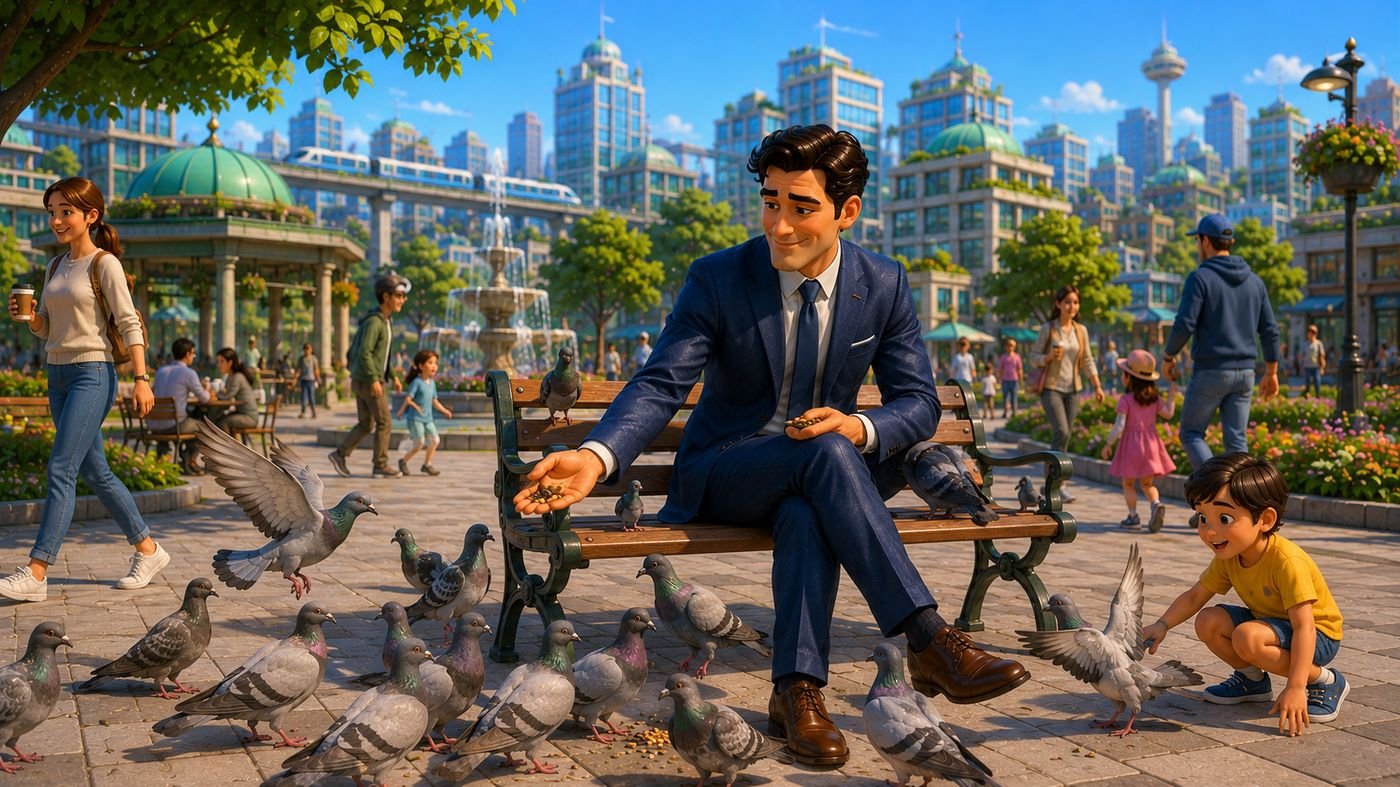 Ben Hawthorne in a quiet courtyard